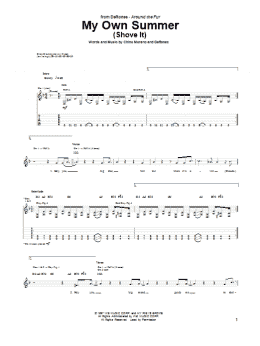 page one of My Own Summer (Shove It) (Guitar Tab)