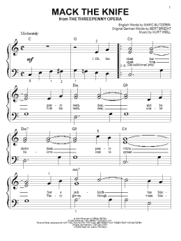 page one of Mack The Knife (Big Note Piano)