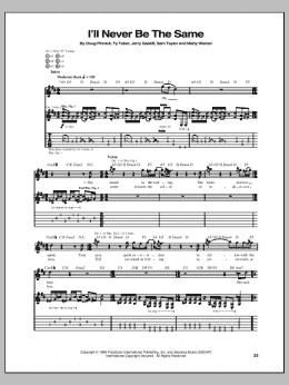page one of I'll Never Be The Same (Guitar Tab)