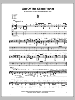 page one of Out Of The Silent Planet (Guitar Tab)