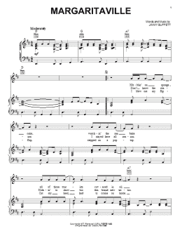page one of Margaritaville (Piano, Vocal & Guitar Chords (Right-Hand Melody))