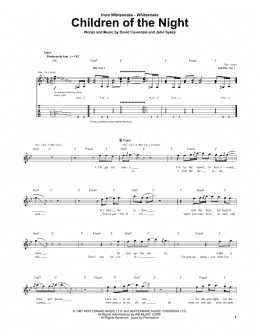 page one of Children Of The Night (Guitar Tab)