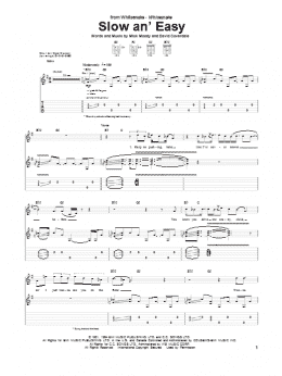 page one of Slow An' Easy (Guitar Tab)