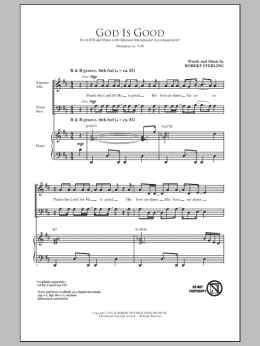 page one of God Is Good (SATB Choir)