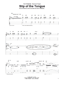 page one of Slip Of The Tongue (Guitar Tab)