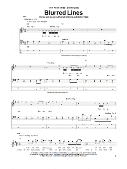 page one of Blurred Lines (Bass Guitar Tab)