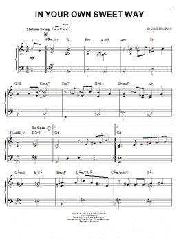 page one of In Your Own Sweet Way (Easy Piano)