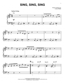 page one of Sing, Sing, Sing (Easy Piano)