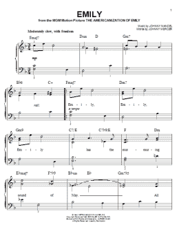 page one of Emily (Easy Piano)