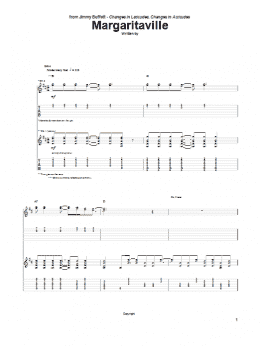page one of Margaritaville (Guitar Tab)