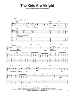 page one of The Kids Are Alright (Guitar Tab (Single Guitar))