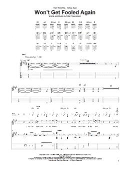 page one of Won't Get Fooled Again (Guitar Tab)