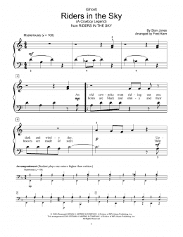 page one of (Ghost) Riders In The Sky (A Cowboy Legend) (arr. Fred Kern) (Educational Piano)