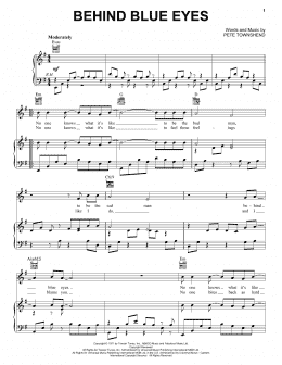 page one of Behind Blue Eyes (Piano, Vocal & Guitar Chords (Right-Hand Melody))