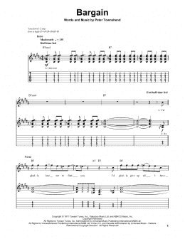 page one of Bargain (Guitar Tab (Single Guitar))