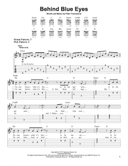 page one of Behind Blue Eyes (Easy Guitar Tab)