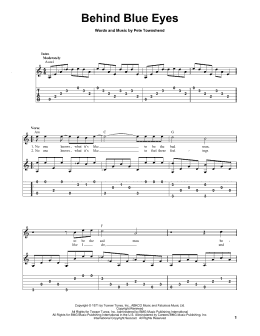 page one of Behind Blue Eyes (Solo Guitar)