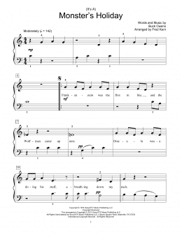 page one of (It's A) Monster's Holiday (Educational Piano)