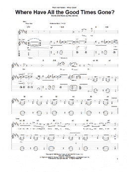 page one of Where Have All The Good Times Gone? (Guitar Tab)