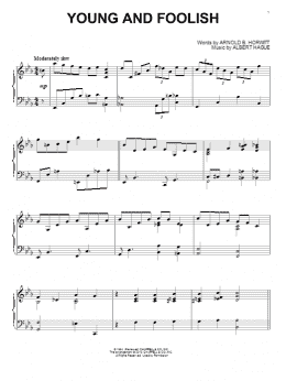 page one of Young And Foolish (Piano Solo)