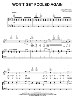 page one of Won't Get Fooled Again (Piano, Vocal & Guitar Chords (Right-Hand Melody))