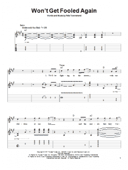 page one of Won't Get Fooled Again (Guitar Tab (Single Guitar))