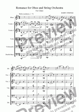 page one of Romance for Oboe and String Orchestra