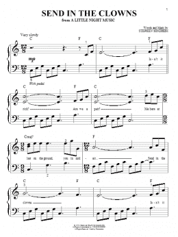 page one of Send In The Clowns (Big Note Piano)