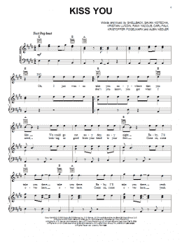 page one of Kiss You (Piano, Vocal & Guitar Chords (Right-Hand Melody))