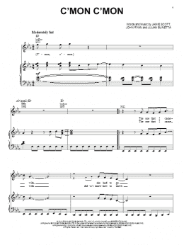 page one of C'Mon C'Mon (Piano, Vocal & Guitar Chords (Right-Hand Melody))