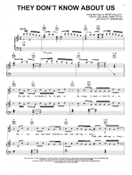 page one of They Don't Know About Us (Piano, Vocal & Guitar Chords (Right-Hand Melody))
