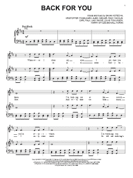 page one of Back For You (Piano, Vocal & Guitar Chords (Right-Hand Melody))