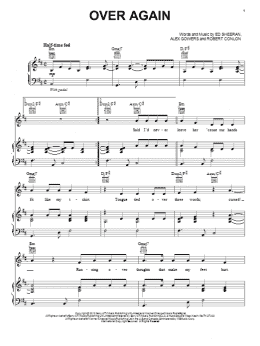 page one of Over Again (Piano, Vocal & Guitar Chords (Right-Hand Melody))