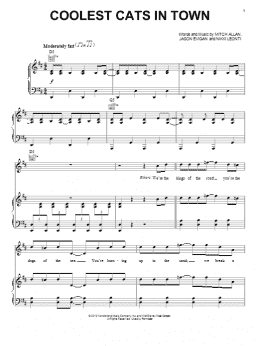 page one of Coolest Cats In Town (Piano, Vocal & Guitar Chords (Right-Hand Melody))