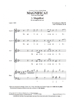 page one of Magnificat In A (SSA Choir)
