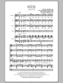 page one of Drive By (SATB Choir)