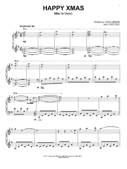 page one of Happy Xmas (War Is Over) (Piano Solo)