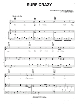 page one of Surf Crazy (Piano, Vocal & Guitar Chords (Right-Hand Melody))