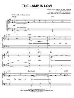 page one of The Lamp Is Low (Easy Piano)