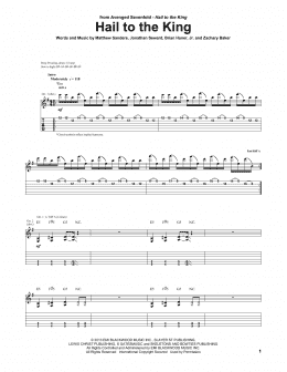 page one of Hail To The King (Guitar Tab)