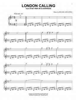 page one of London Calling (Piano Solo)