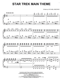 page one of Star Trek Main Theme (Piano Solo)