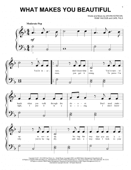 page one of What Makes You Beautiful (Big Note Piano)