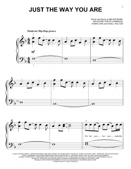 page one of Just The Way You Are (Big Note Piano)