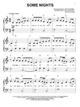 page one of Some Nights (Big Note Piano)