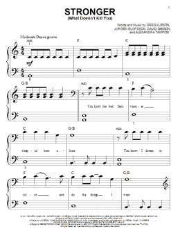 page one of Stronger (What Doesn't Kill You) (Big Note Piano)