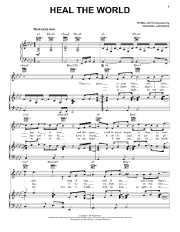 page one of Heal The World (Piano, Vocal & Guitar Chords (Right-Hand Melody))