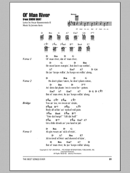 page one of Ol' Man River (Ukulele Chords/Lyrics)