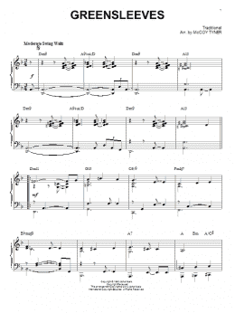 page one of Greensleeves [Jazz version] (arr. Brent Edstrom) (Piano Solo)