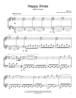 page one of Happy Xmas (War Is Over) (Piano Solo)